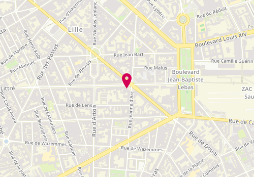 Plan de Lowcalbat, 7 Rue Jeanne d'Arc, Bis, 59000 Lille